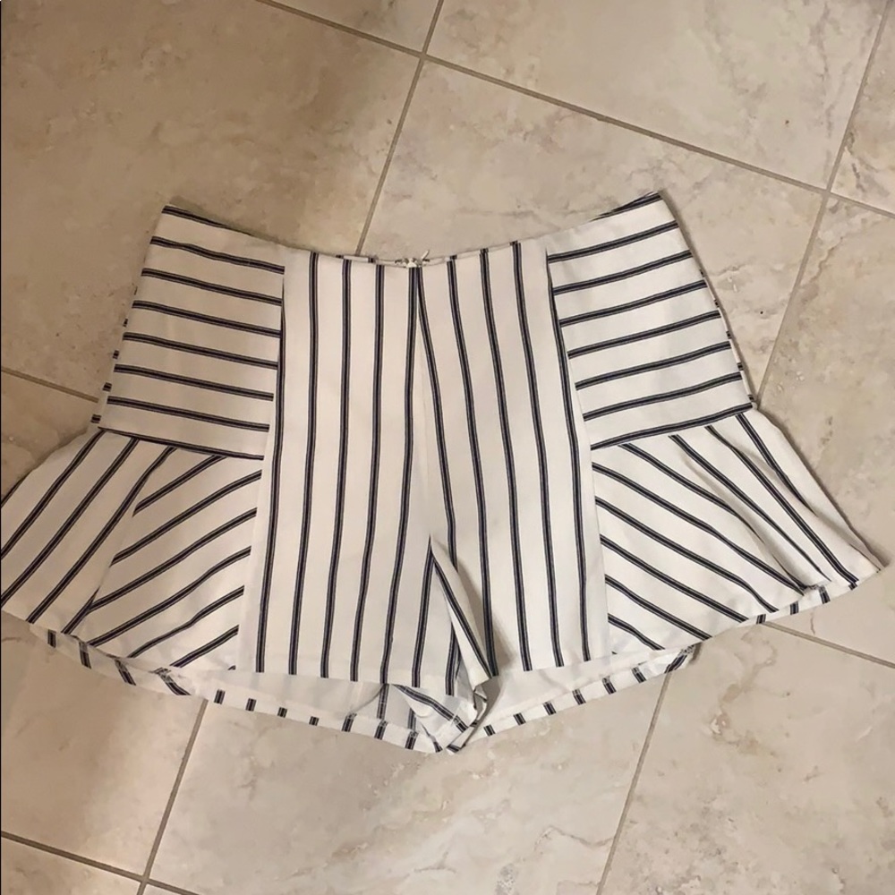 Black and White Striped Shorts